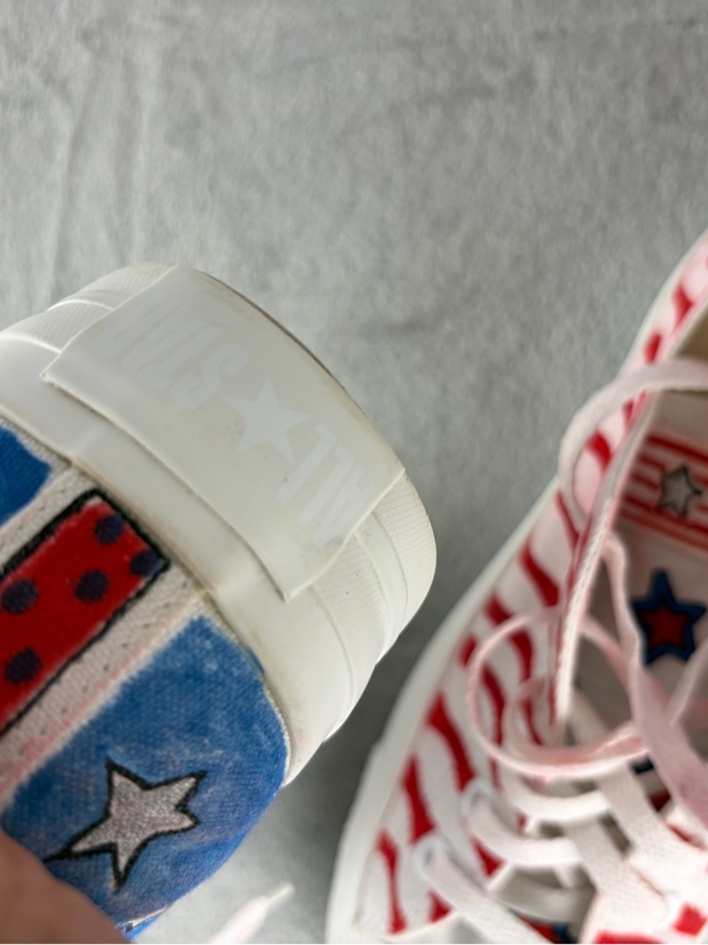 Unisex Handpainted Custom Patriotic themed Converse sneakers Women’s 8 Mens 6 - Picture 6 of 10